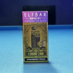 elfbar raya d1 black gold strawberry peach